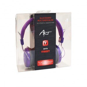 ART Słuchawki stereo z mikrofonem AP-60MC fioletowe