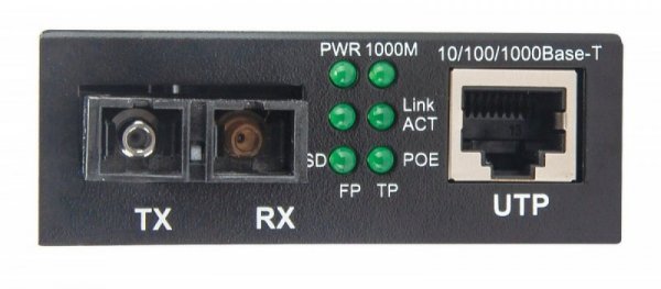 Intellinet Media konwerter Gigabit PoE+  1000Base-T RJ45/1000Base-LX (SC) SM 20km