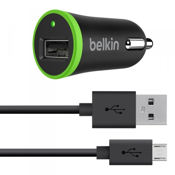 Belkin Ładowarka samochodowa 12W USB-A 2.0 kabel 1,2m USB-A/microUSB czarna