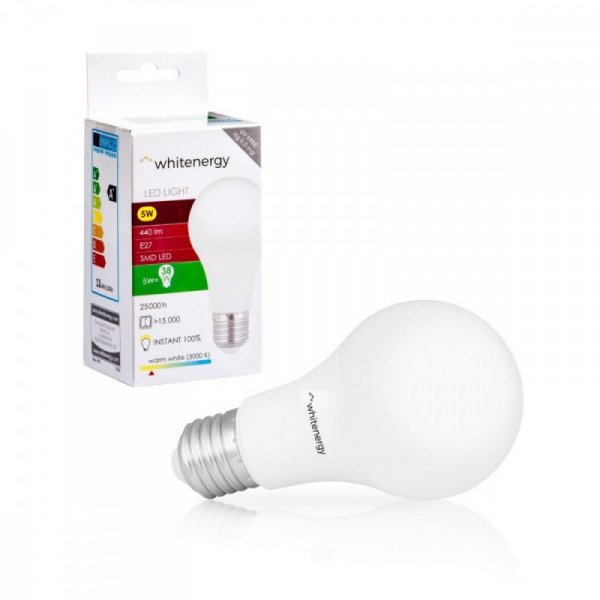 Whitenergy Żarówka LED zestaw 10szt e27 a60 5w 440lm ciepła biała
