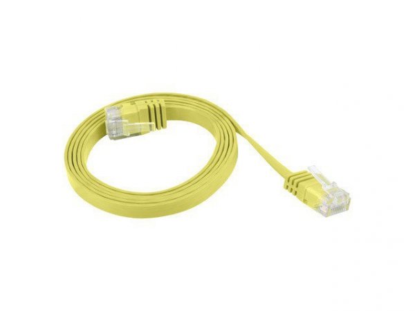 LANBERG Kabel PATCHCORD KAT.5E PŁASKI 2M ŻÓŁTY FLUKE PASSED LANBERG