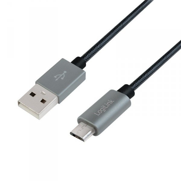 LogiLink Kabel USB 2.0 A męski do Micro-B męski, dł. 2m Szary