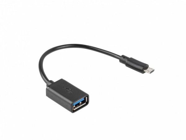 Lanberg Adapter MICRO USB(F)- USB-A(f )2.0 0.15M OTG Czarny