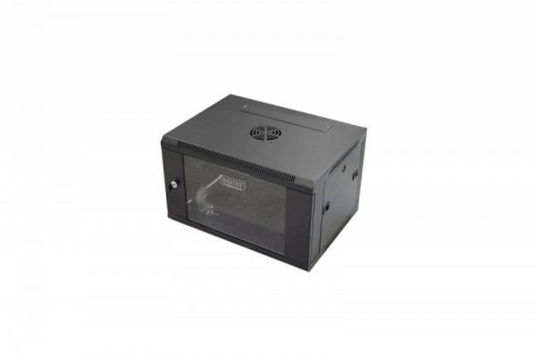 Digitus Szafa wisząca jednosekcyjna 19 cali 6U 368/600/450mm drzwi szklane Czarna