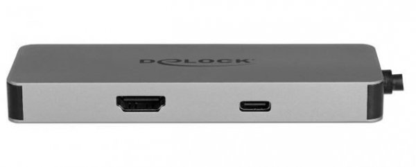 Delock Replikator portów USB-C -&gt; HDMI, 1x USB 3.0, 2x USB 2.0, PD 2.0, czytnik SD, USB-C
