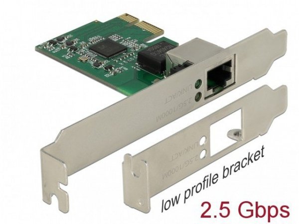 Delock Karta sieciowa PCI-E 1xRJ45 2.5GB LOW 89531