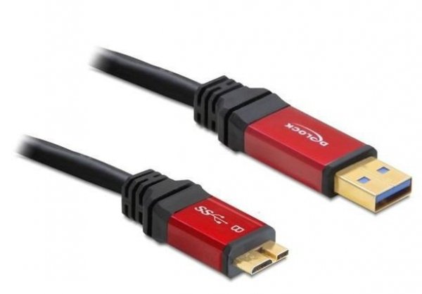 Delock Kabel USB MICRO(M)-&gt;USB-A(M) 3.0 1M CZARNY PREMIUM