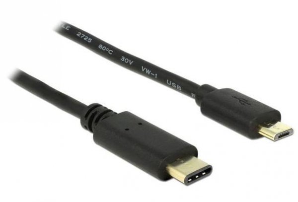 Delock Kabel USB-C(M)-&gt;USB MICRO(M) 2.0 2M czarny