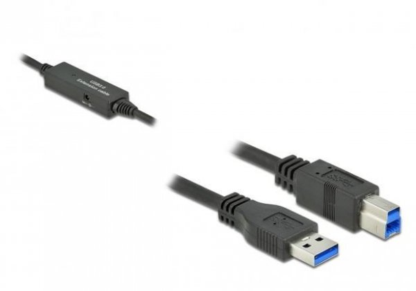 Delock Kabel USB-A(M)-&gt;USB-B(M) 3.1 GEN 1 5M czarny aktywny