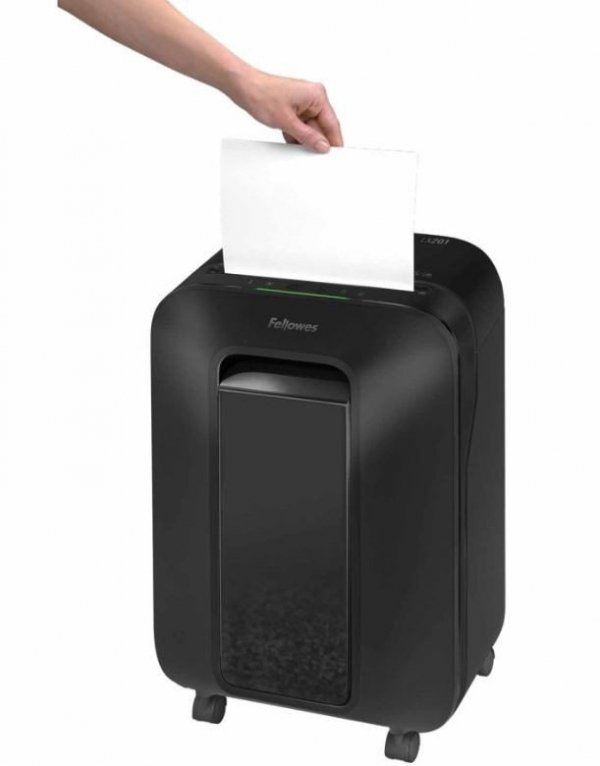 Fellowes Niszczarka LX201 czarna P-5 ścinki 2x12mm