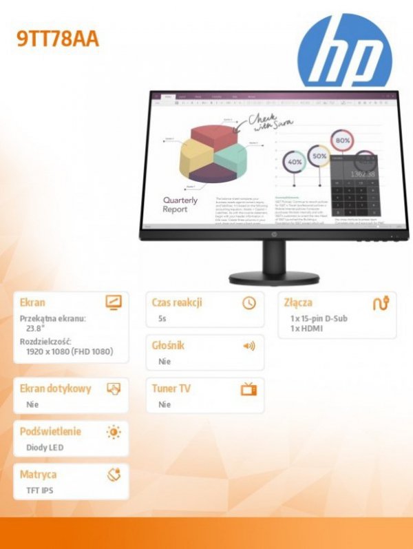 HP Inc. Monitor P24v G4 FHD Monitor 23,8 9TT78AA