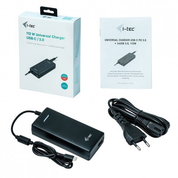 i-tec Zestaw Stacja dokująca USB-C Metal Ergonomic 4K 3x Display Power Delivery 85W + Zasilacz Uniwersalny 112 W