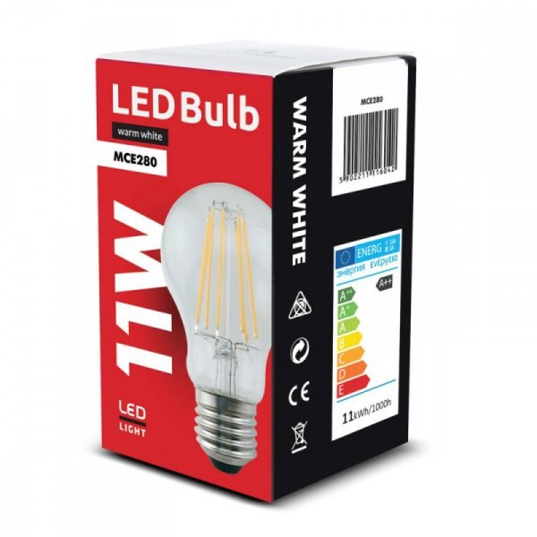 Maclean Żarówka LED E27 11W Filament MCE280 WW