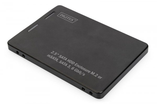 Digitus Adapter na dysk SATA/HDD 2,5&quot; M.2 /mSATA SATA 3,6 Gbit/s, zapis do 520 MB/s Aluminiowa