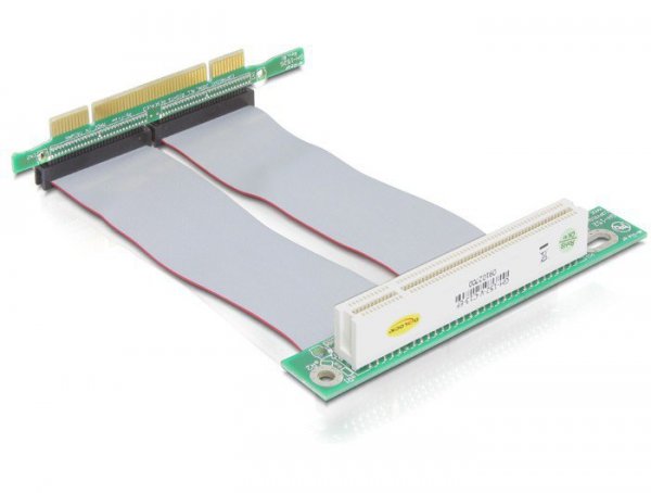 Delock Karta Riser PCI 32-Bit &gt; PCI 32-Bit z elastycznym kablem 13 cm montaż lewostronny
