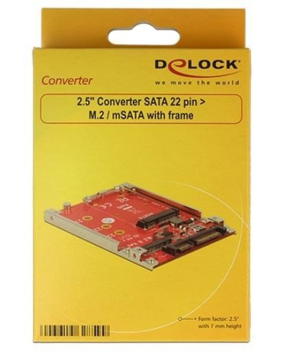 Delock Adapter SATA 22PIN -&gt;M.2 NGFF / MSATA z ramką