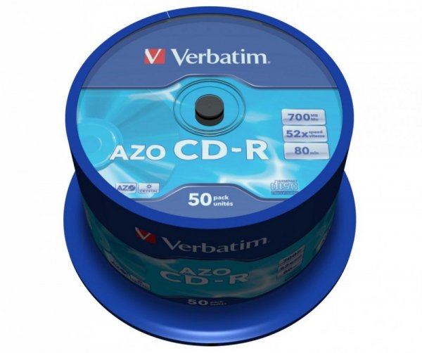 Verbatim CD-R 52x 700MB 50P CB DLP Crystal 43343