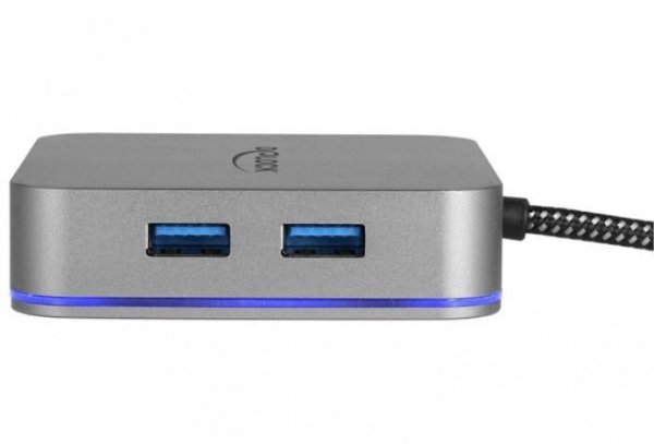 Delock Replikator portów USB-C(M)-&gt;HDMI, LAN 1GB, 2XUSB 3.0, PD 3.0, USB-C, LED, MIKRO
