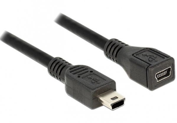 Delock Przedłużacz USB Mini M/F 1m czarny