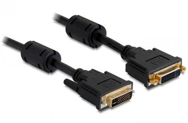 Delock Przedłużacz DVI-D (24+5) 1m dual link + ferryt