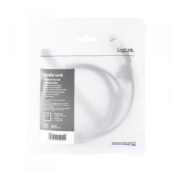 LogiLink Linka zabezpieczająca do notebooka, noble lock