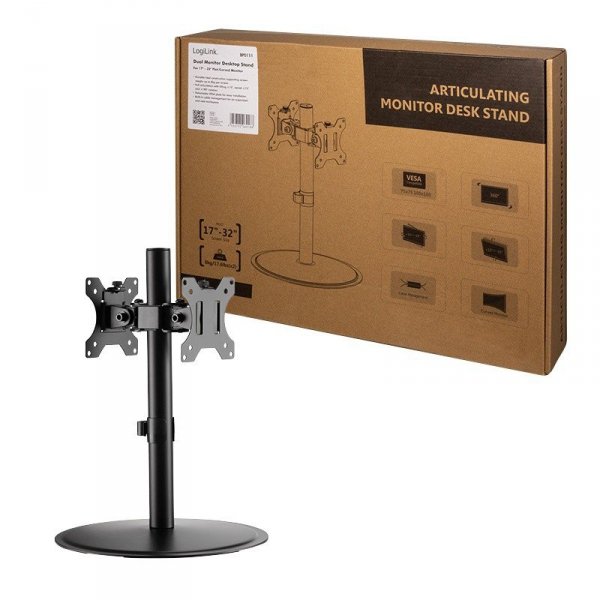 LogiLink Uchwyt na 2 monitory, 17-32 cale Max. 8kg