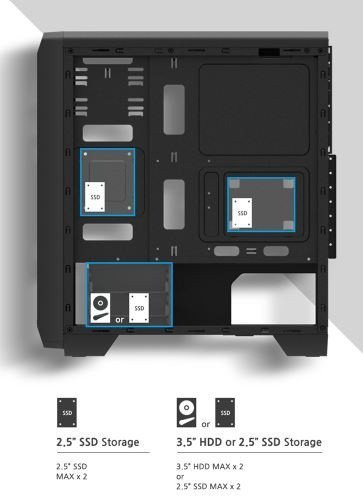 Zalman Obudowa S2 ATX Mid Tower PC Case 120mm fan