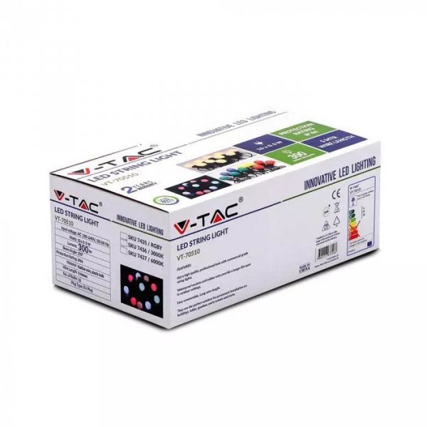 V-tac Girlanda ogrodowa LED 5M 3000K 300lm IP44