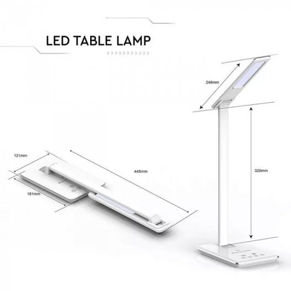 V-tac Lampka biurkowa LED z indukcją Biala