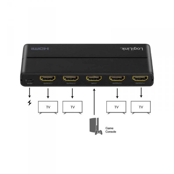 LogiLink Splitter 4xHDMI 4K, 60Hz