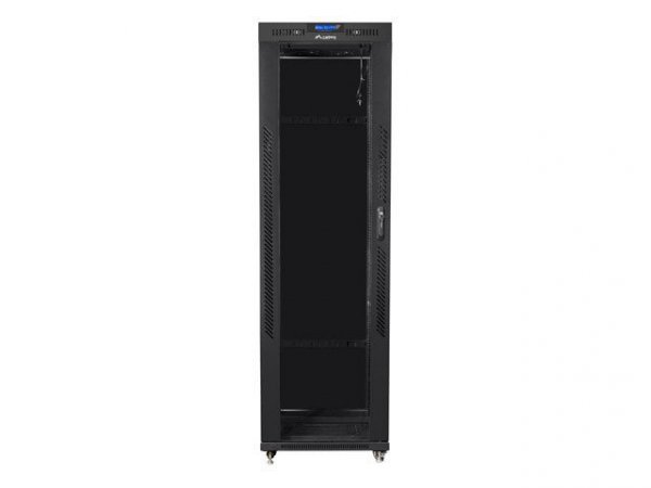 Lanberg Szafa instalacyjna rack stojąca 19 42U 600x800 czarna, drzwi szklane lcd (Flat pack)