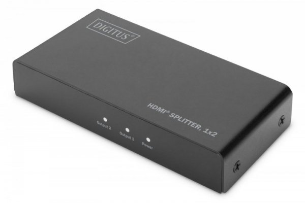 Digitus Rozdzielacz (Splitter) HDMI 2-portowy 4K 60Hz UHD 3D HDR HDCP 2.2 audio downscaling