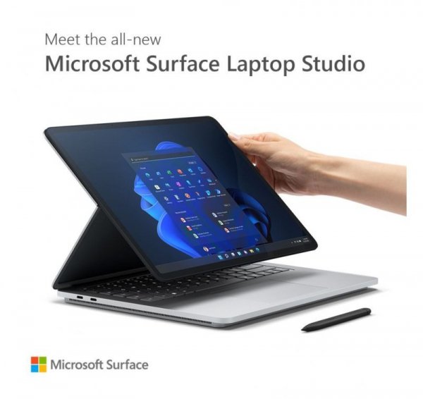 Microsoft Surface Laptop Studio Win10Pro i7-11370H/16GB/512GB/RTX3050Ti 4GB/14.4 cala Commercial Platinum ABR-00034