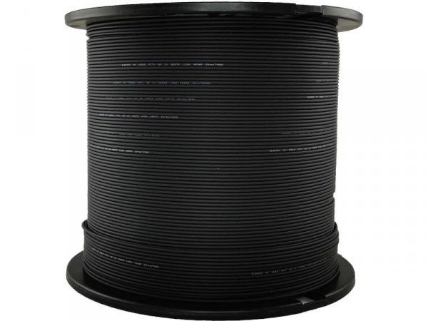 ALANTEC Kabel światłowodowy OS2 FTTH płaski SM 2J 9/125 LSOH Czarny 1000m