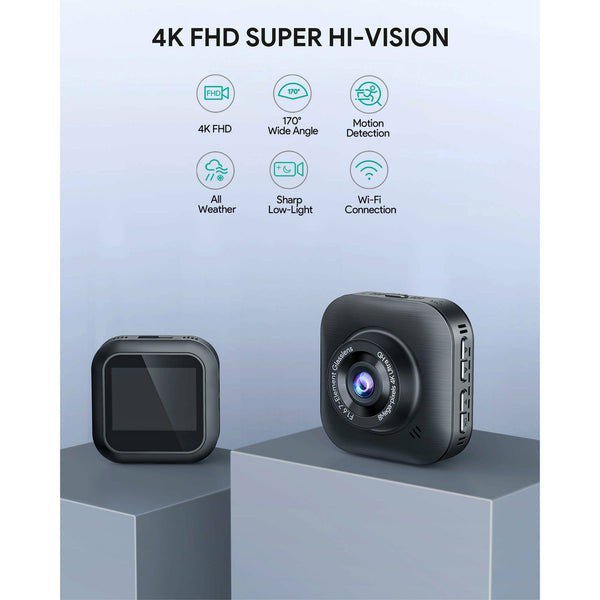AUKEY DRS1 kamera samochodowa Rejestrator 4K | 3840x2160@30p | 170° | microSD | 2&quot; LED