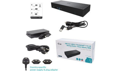 i-tec Stacja dokująca uniwersalna + Zasilacz 100W USB 3.0/USB-C/Thunderbolt, Quattro 4K Display