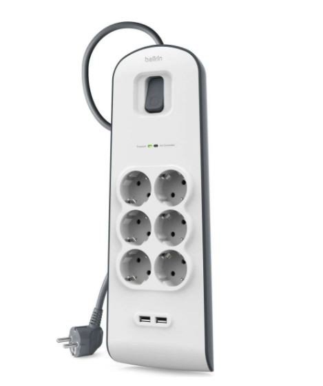 Belkin Listwa antyprzepięciowa 6 gniazda 650J 2M 2xUSB