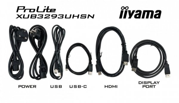 IIYAMA Monitor 32 cale XUB3293UHSN-B1,IPS,4K,USB-C DOCK,KVM,SLIM,2X3W,RJ45