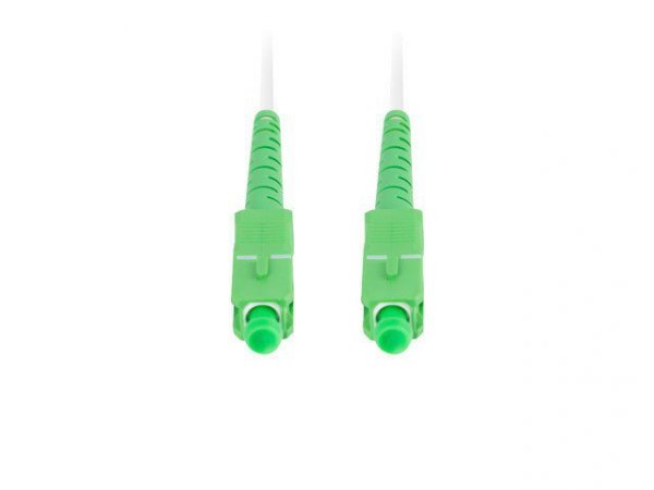 Lanberg Patchcord światłowodowy Sm Sc/Apc-Sc/Apc Simplex 3.0mm 2.5M biały