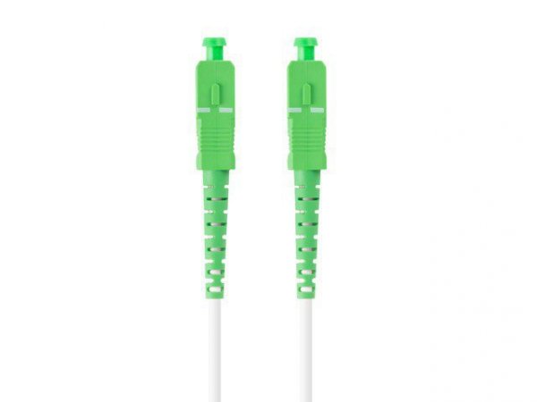 Lanberg Patchcord światłowodowy Sm Sc/Apc-Sc/Apc Simplex 3.0mm 10M biały