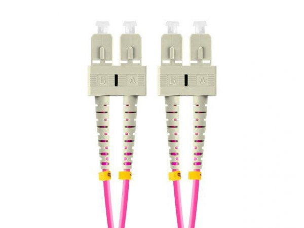 Lanberg Patchcord światłowodowy Mm Sc/Upc-Sc/Upc Duplex 3.0mm 1m fioletowy