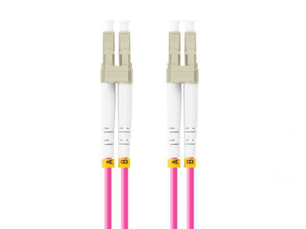 Lanberg Patchcord światłowodowy Mm Lc/Upc-Lc/Upc Duplex 3.0mm 2m fioletowy