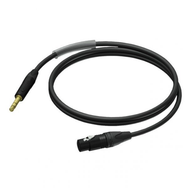 PROCAB Kabel XLR Żeński - Jack Męski Stereo Ultraflex 1,5 m - PRA723/1.5