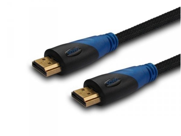 Savio Kabel HDMI (M) 2m, oplot nylonowy, złote końcówki, v1.4 high speed, ethernet/3D, wielopak 10 szt., CL-48