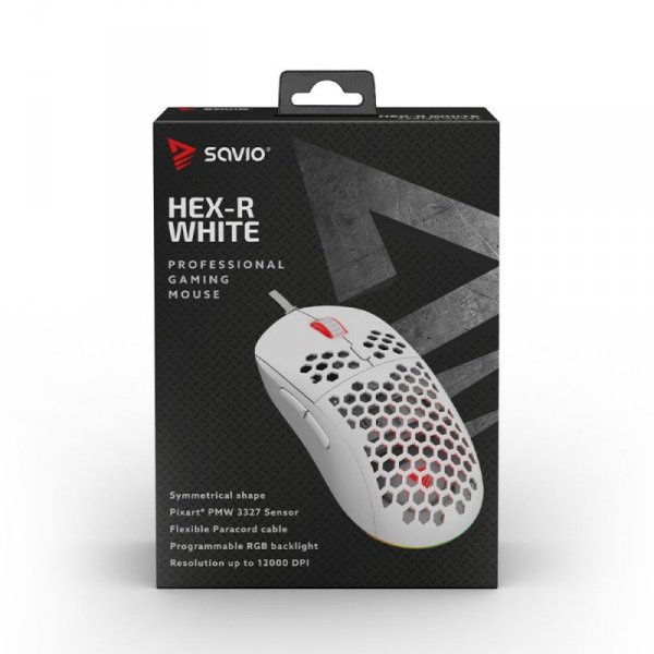 Savio Mysz gamingowa HEX-R biała