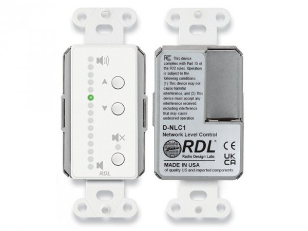 RDL Sieciowy panel zdalnego sterowania z diodami LED, Dante - D-NLC1, kolor biały