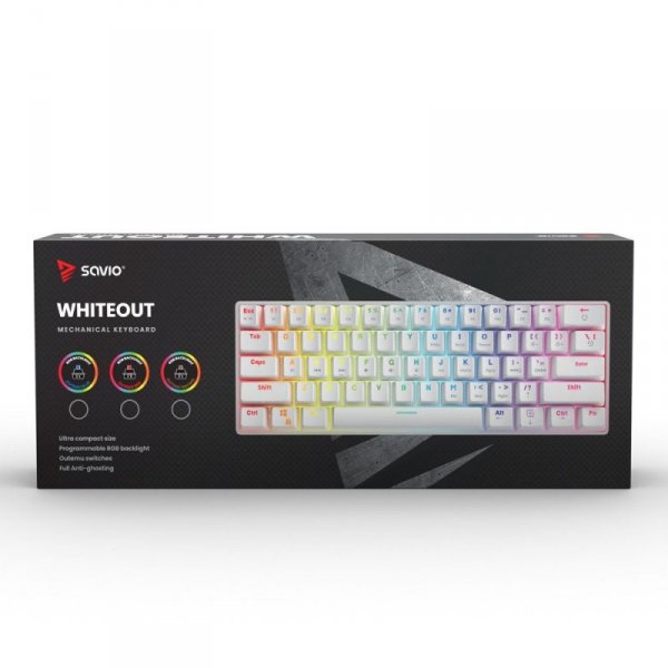 Savio Klawiatura mechaniczna Whiteout BROWN Outemu