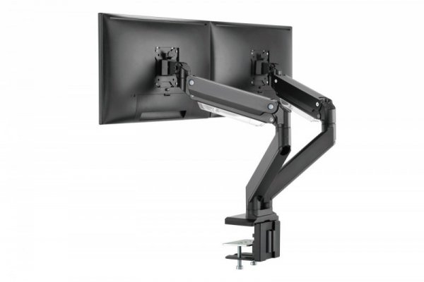 Digitus Ramię biurkowe podwójne z zaciskiem, 2xLCD, max. 35&quot;, max. obciążenie 2x15kg, ze sprężyną gazową