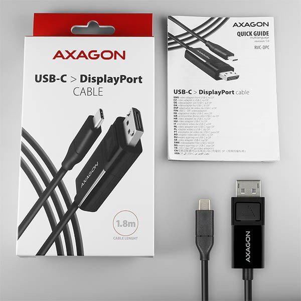 AXAGON RVC-DPC Konwerter/kabel USB-C -&gt; DisplayPort 1,8m, 4K/60HZ