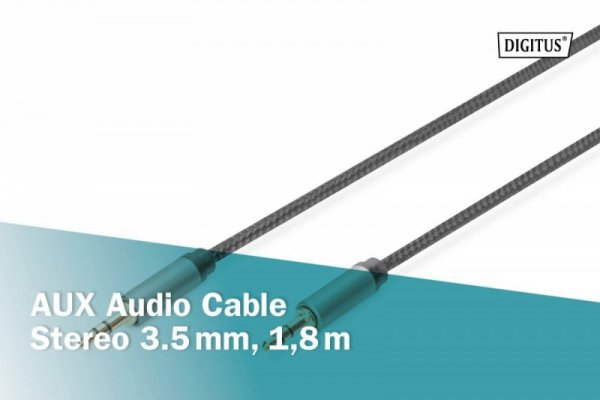Digitus Kabel połączeniowy audio MiniJack Stereo Typ 3.5mm/3.5mm M/M nylon 1,8m